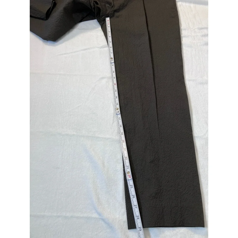 Todd Snyder Lightweight Seersucker Pleated Trousers Brown Side Tab 33x32 (34X29)